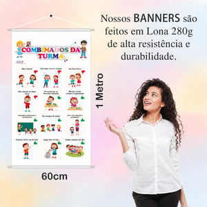 Banner Sílabas Complexo Cursivo Educativo Pedagógico Escolar Didático 60x100cm Impressão Digital Lona 280g