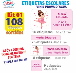 Kit Etiquetas Escolares Personalizadas Vinil