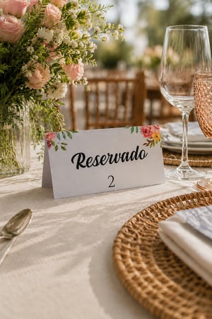 Placa De Mesa Reservado 17x9 cm