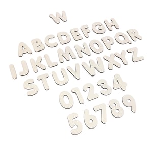 6 Alfabetos E Núm Mdf Madeira 5cm 216 Letras E Núm Branco