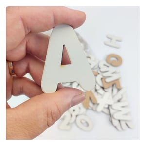 6 Alfabetos E Núm Mdf Madeira 5cm 216 Letras E Núm Branco