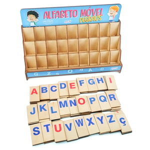 Brinquedo Educativo Alfabeto Móvel Degraus MDF