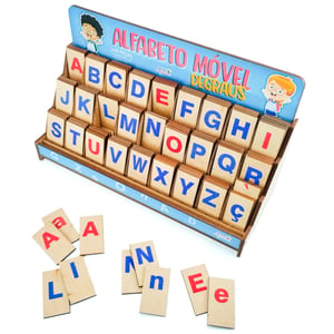 Brinquedo Educativo Alfabeto Móvel Degraus MDF