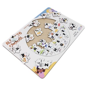 Brinquedo Educativo Quebra Cabeça Alfabeto Caracol Mdf
