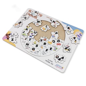 Brinquedo Educativo Quebra Cabeça Alfabeto Caracol Mdf