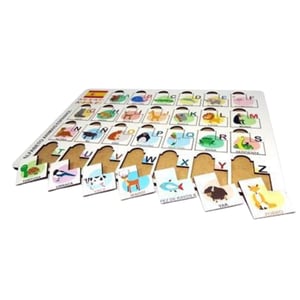 Brinquedo Educativo Tabuleiro Encaixe Alfabeto Bilingue Espanhol Mdf