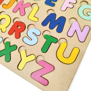 Brinquedo Educativo Tabuleiro Encaixe Alfabeto Mdf