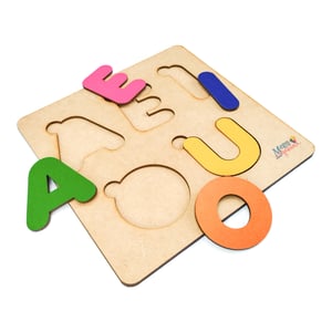 Brinquedo Educativo Tabuleiro Encaixe Vogais Mdf