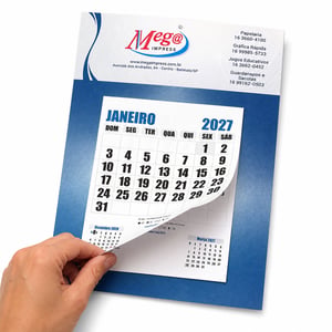 Calendario de Parede Folhinha Bloco Mensal Destacavel