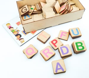 Jogo Educativo Alfabeto Móvel Formando Palavras MDF