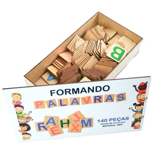 Jogo Educativo Alfabeto Móvel Formando Palavras MDF