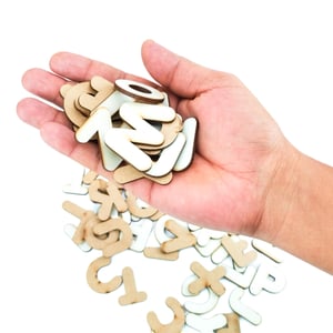 Kit 6 Alfabetos Madeira A - Z Mdf 3,5cm C/156 Letras Branco