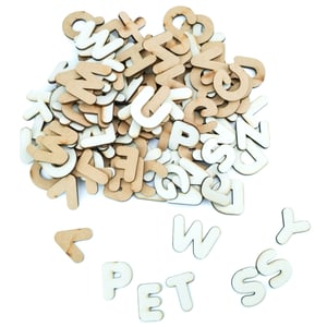 Kit 6 Alfabetos Madeira A - Z Mdf 3,5cm C/156 Letras Branco