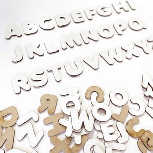 Kit 6 Alfabetos Madeira A - Z Mdf 3,5cm C/156 Letras Branco