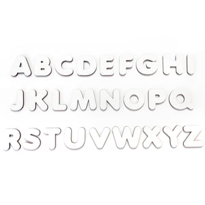 Kit 6 Alfabetos Madeira A - Z Mdf 3,5cm C/156 Letras Branco