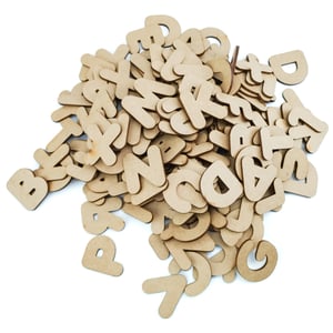 Kit 6 Alfabetos madeira A - Z Letras Mdf 3,5cm c/156 Letras