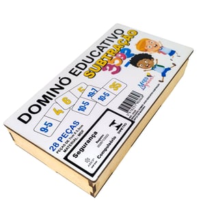Dominó Jogo Educativo Pedagógico Matematico Subtração 28pcs  MDF