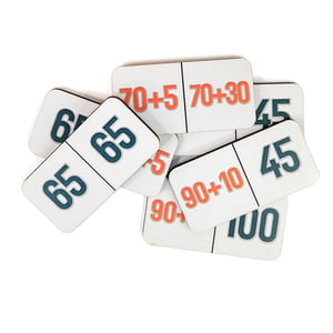 Dominó Jogo Educativo Pedagógico Matemático Adição 28pcs MDF