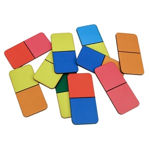 Dominó Jogo Educativo Pedagógico Cores 28pcs Mdf