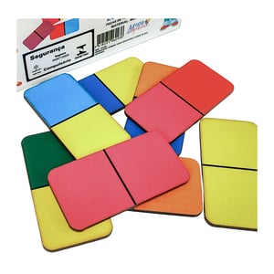 Dominó Jogo Educativo Pedagógico Cores 28pcs Mdf
