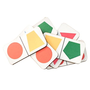 Dominó Jogo Educativo Pedagógico Formas E Cores 28pcs Mdf
