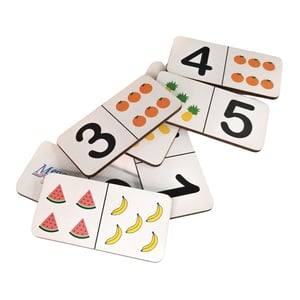 Dominó Jogo Educativo Pedagógico Frutas 28pcs Mdf