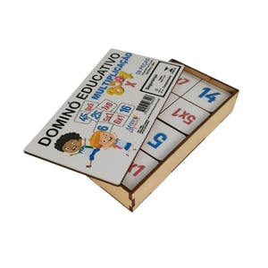 Dominó Jogo Educativo Pedagógico Matematico Multiplicação 28pcs Mdf
