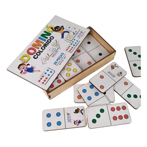 Dominó Jogo Educativo Pedagógico Tradicional 28pcs Mdf