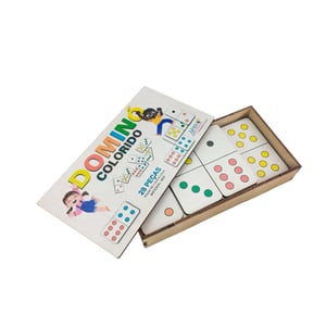 Dominó Jogo Educativo Pedagógico Tradicional 28pcs Mdf