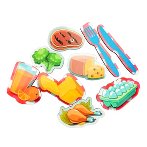 Brinquedo Educativo Tabuleiro Encaixe Aprendendo A Comer Mdf