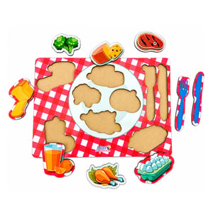 Brinquedo Educativo Tabuleiro Encaixe Aprendendo A Comer Mdf