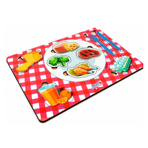 Brinquedo Educativo Tabuleiro Encaixe Aprendendo A Comer Mdf