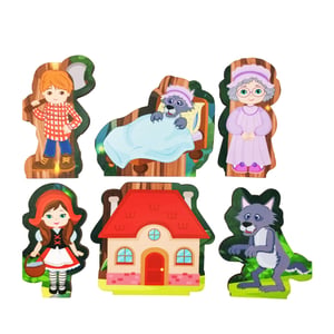 Brinquedo Educativo Tabuleiro Encaixe Chapeuzinho Vermelho Mdf