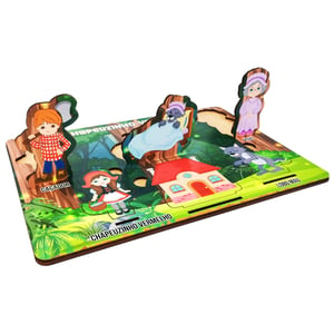 Brinquedo Educativo Tabuleiro Encaixe Chapeuzinho Vermelho Mdf