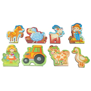 Brinquedo Educativo Tabuleiro Encaixe Fazendinha Mdf