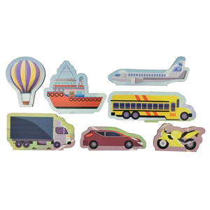 Brinquedo Educativo Tabuleiro Encaixe Meios De Transporte Mdf