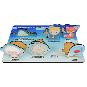 Brinquedo Educativo Tabuleiro Encaixe Pequeno Príncipe Mdf