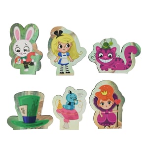 Brinquedo Educativo Tabuleiro Encaixe Alice No País Das Maravilhas Mdf