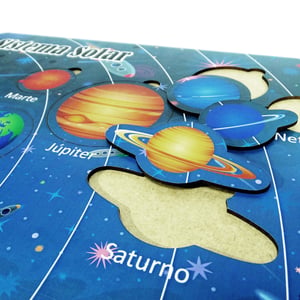 Brinquedo Educativo Tabuleiro Sistema Solar de Encaixe Aprendendo os Planetas