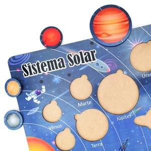 Brinquedo Educativo Tabuleiro Sistema Solar de Encaixe Aprendendo os Planetas