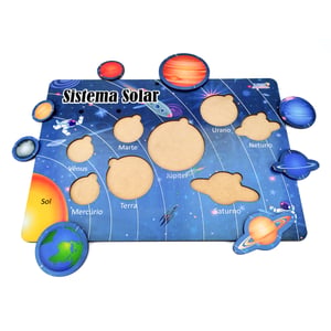Brinquedo Educativo Tabuleiro Sistema Solar de Encaixe Aprendendo os Planetas