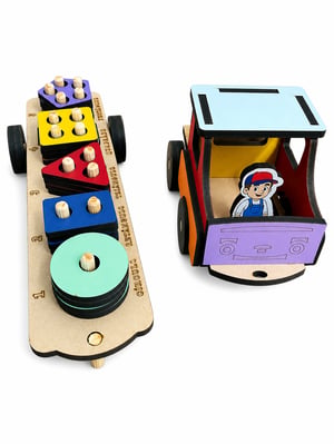Brinquedo Caminhão Monstessori Figuras Geométricas Mdf