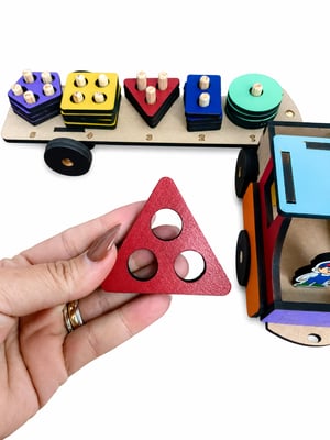 Brinquedo Caminhão Monstessori Figuras Geométricas Mdf