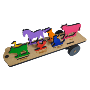 Brinquedo Caminhão Transportando Animais Mdf