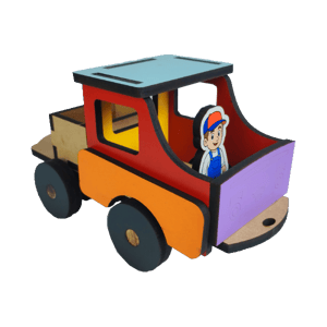 Brinquedo Caminhão Transportando Animais Mdf