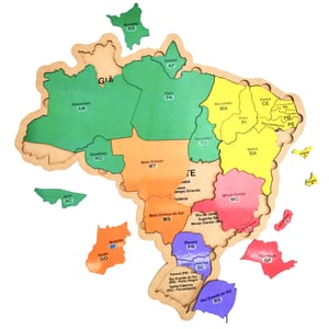 Mapa Do Brasil Grande Educativo Encaixe Regiões E Estados Mdf