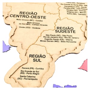 Mapa Do Brasil Grande Educativo Encaixe Regiões E Estados Mdf