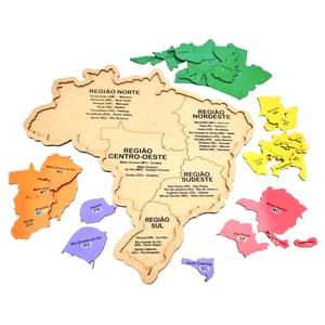 Mapa Do Brasil Grande Educativo Encaixe Regiões E Estados Mdf