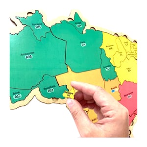 Mapa Do Brasil Grande Educativo Encaixe Regiões E Estados Mdf
