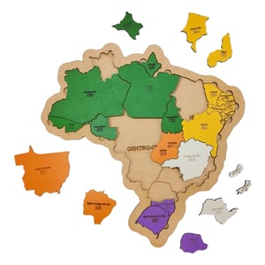 Mapa Do Brasil Educativo Encaixe Regiões E Estados Pequeno Mdf